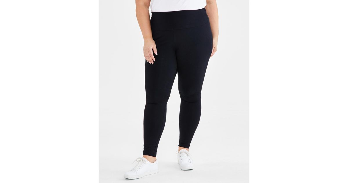 Co Plus Compression Style & Co. Plus Size High-rise leggings in Black | Lyst