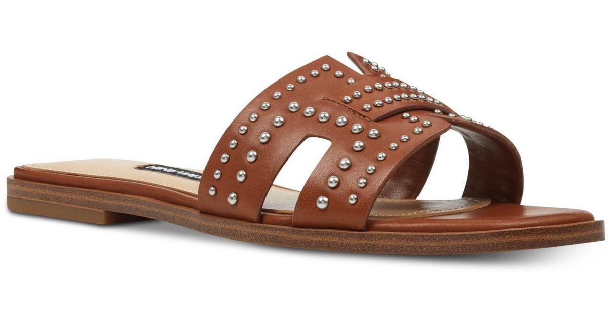 nine west genesia studded slide sandals