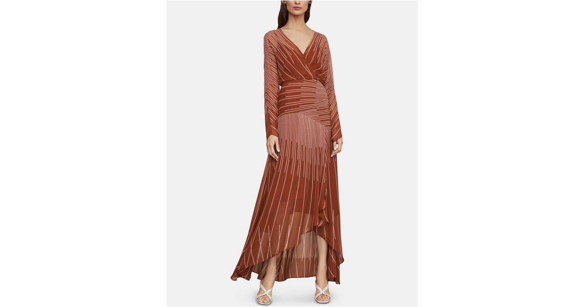 sunburst fan faux wrap dress