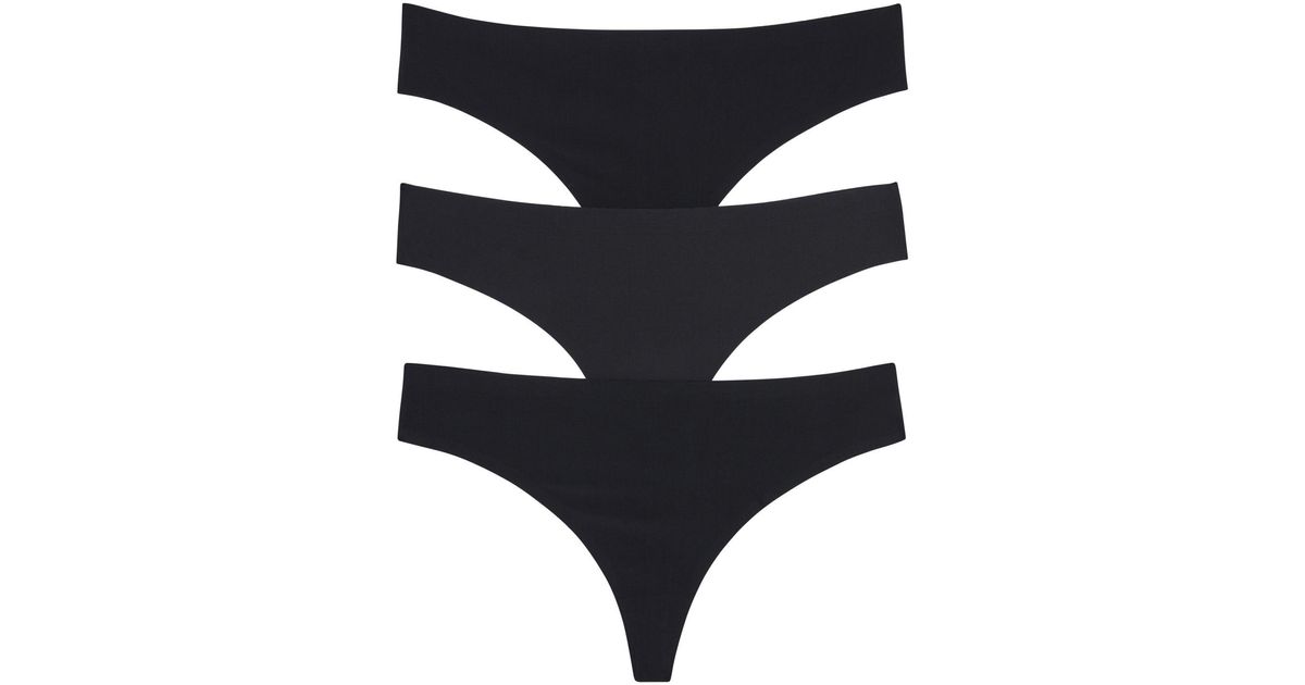 Honeydew Intimates Skinz Thong Underwear Set, 3 Pieces in Black Lyst