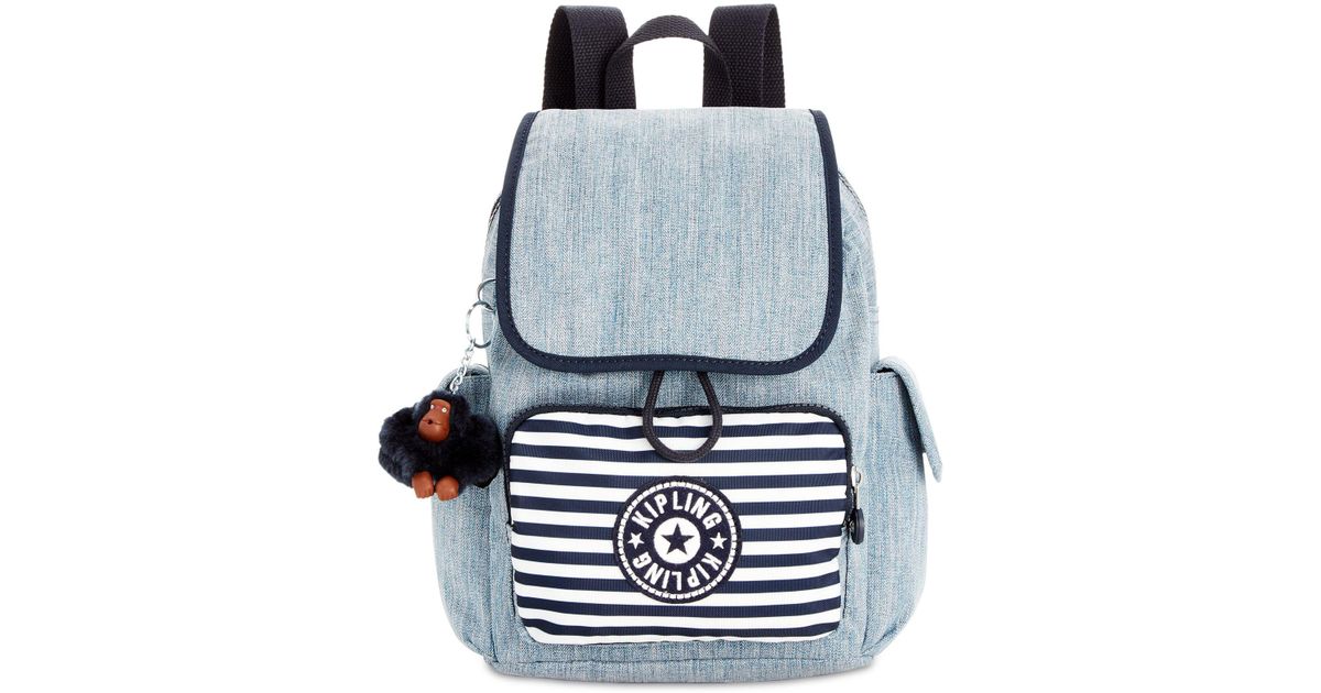 kipling denim backpack