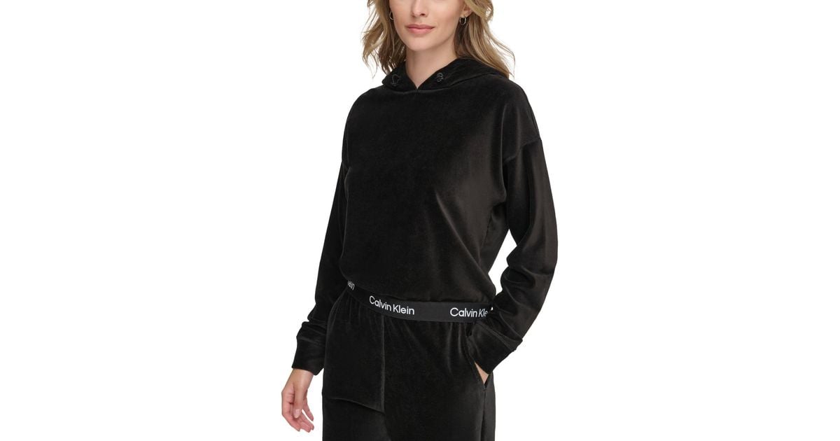 Calvin klein clearance performance velour hoodie