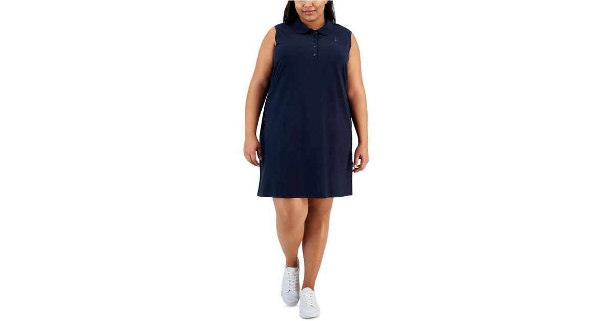 Tommy Hilfiger Plus Size Sleeveless Polo Dress in Blue Lyst