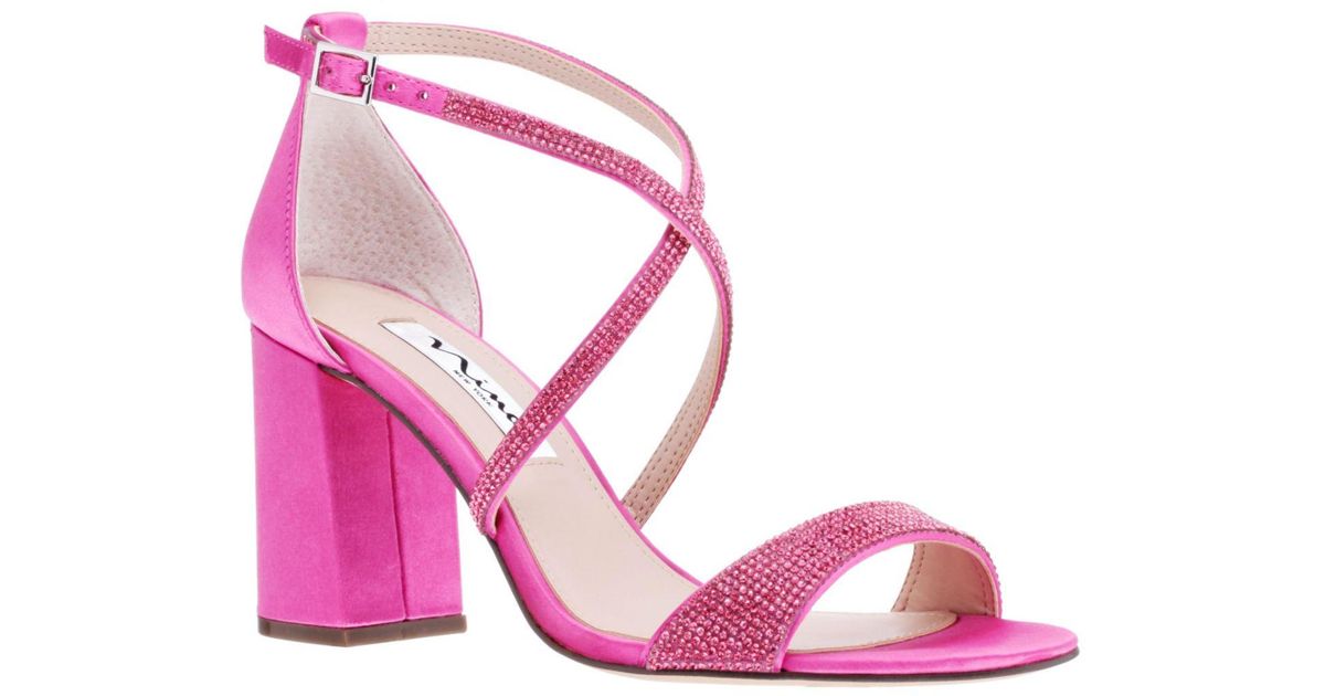 Nina Synthetic Henesi Block-heel Dress Sandals in Pink | Lyst