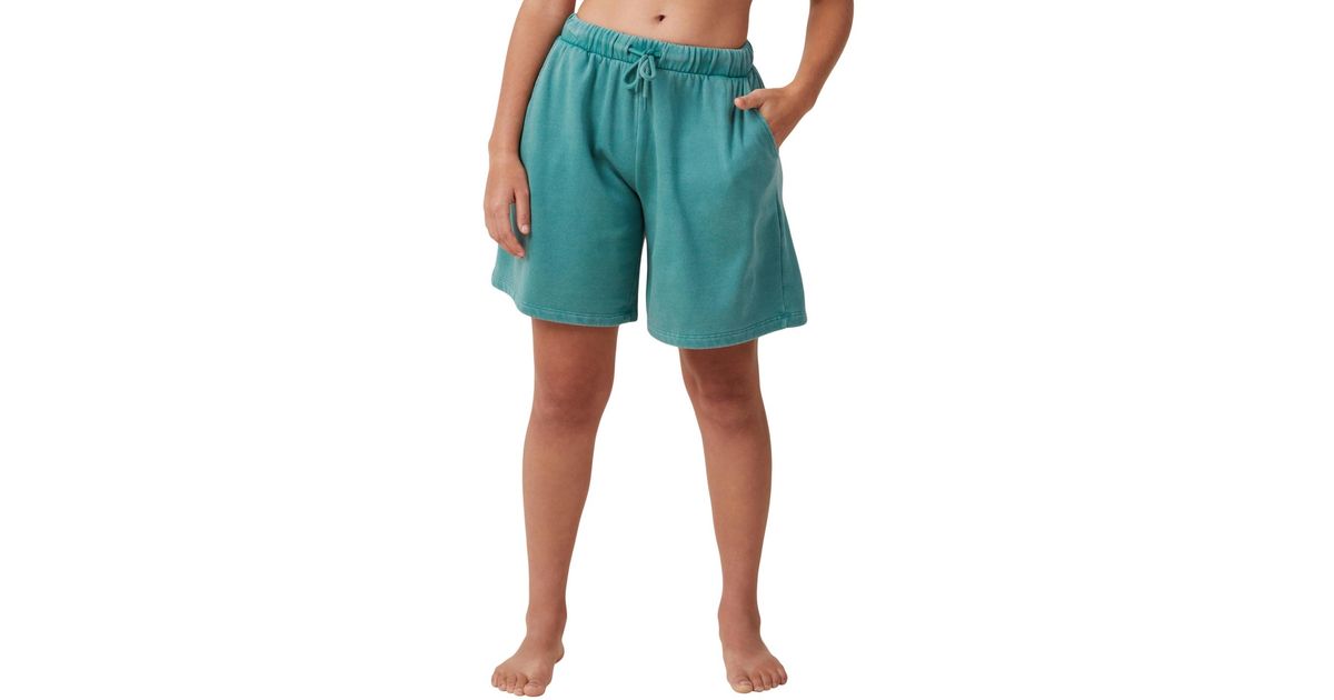 Cotton On Fleece Lounge Jort Shorts in Green Lyst