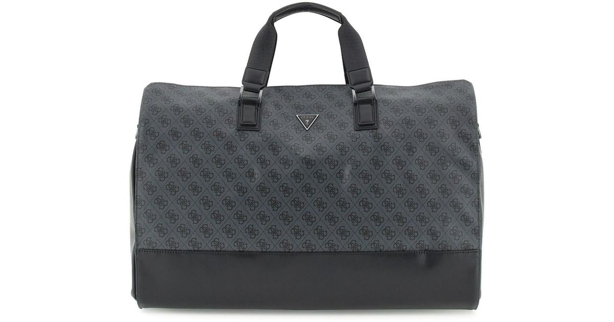 GUESS Pisa Double Zip Weekender - Borsa Da Viaggio In Nylon Nero, 60x28x30 Cm - 6