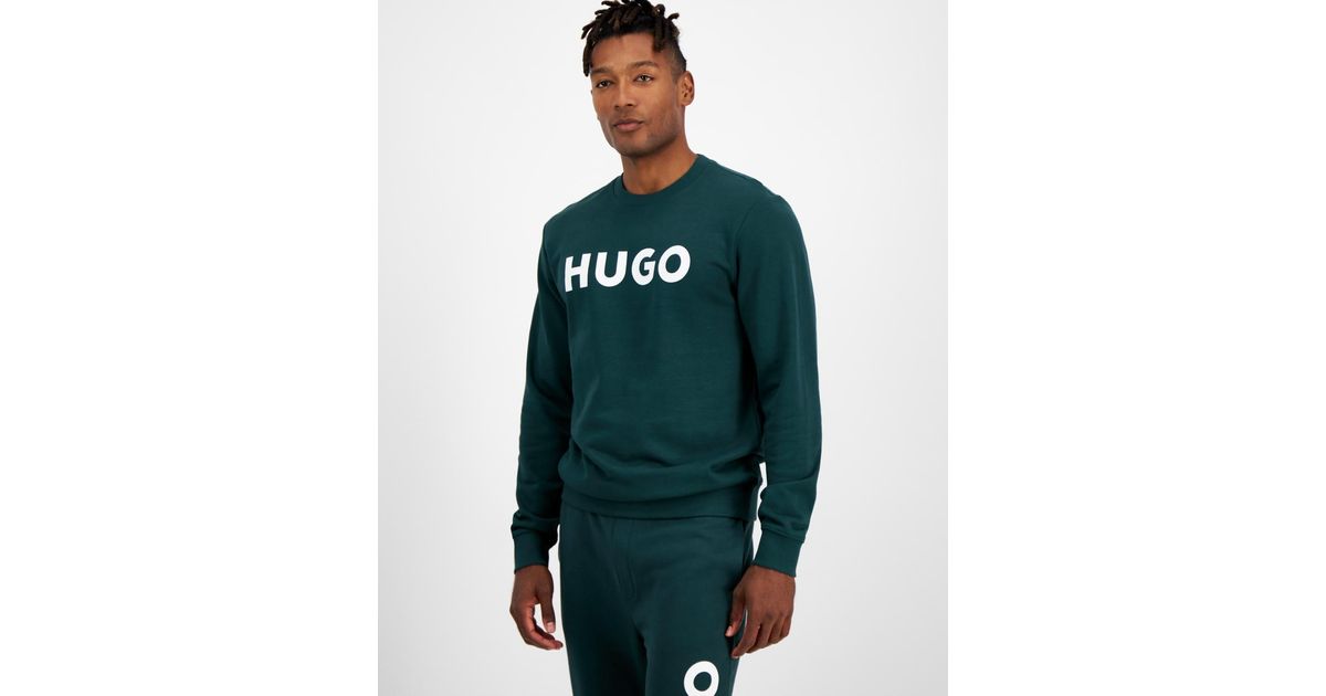 HUGO By Boss Dem Logo Sweatshirt in Green for Men | Lyst