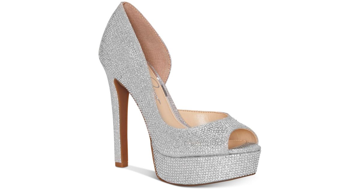 jessica simpson silver heels