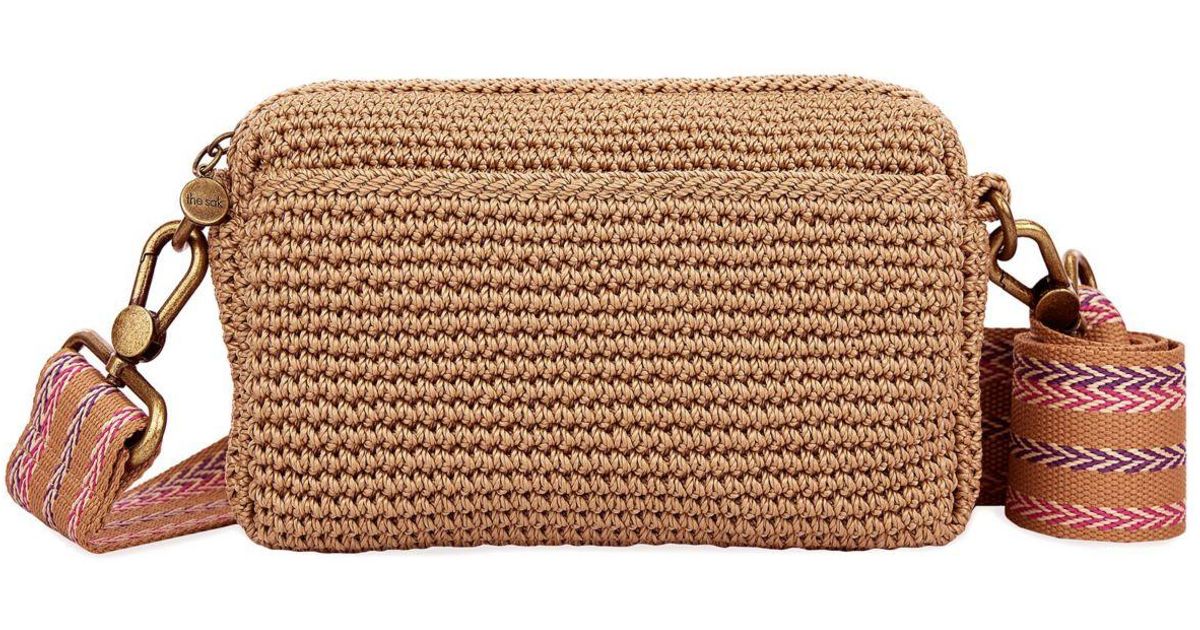 The Sak Cora Crochet Convertible Crossbody in Brown Lyst