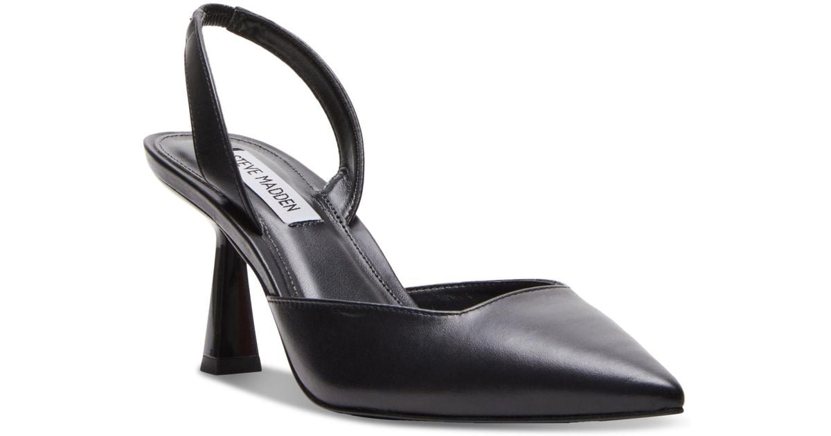Steve Madden Finlee Pointed-toe Kitten-heel Slingback Pumps in Black | Lyst
