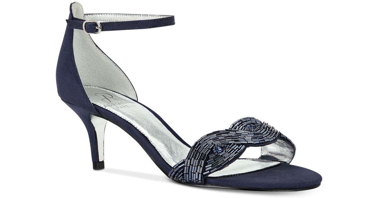 Adrianna Papell Leather Aerin Shoes in Navy (Blue) - Lyst