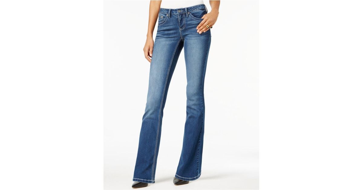 Earl Jean Embroidered Bootcut Jeans in Blue