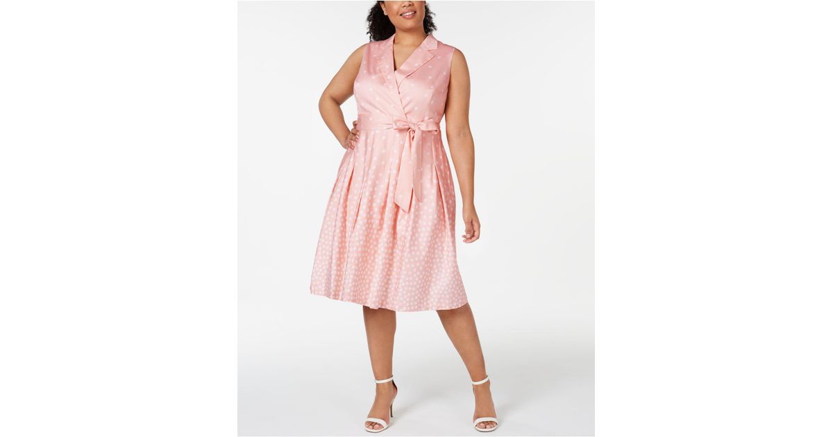 anne klein dot print midi dress