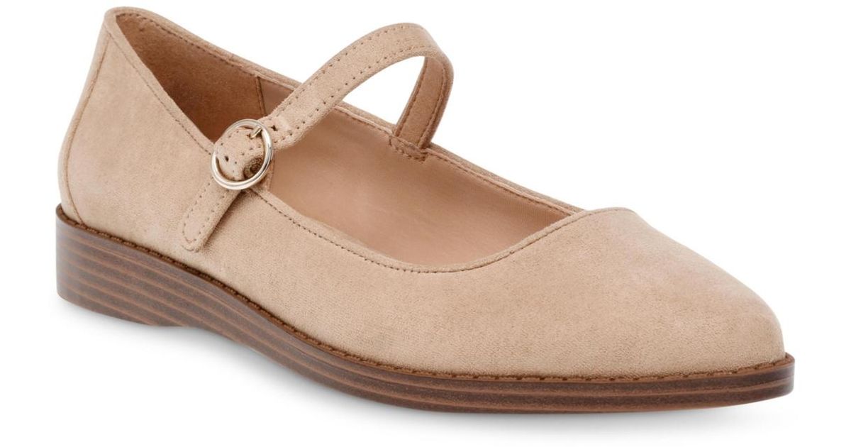 Anne Klein Selma Almond Toe Mary Jane Flats in Natural Lyst