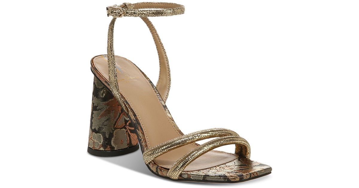 Sam Edelman Leather Kia Strappy Dress Sandals in Metallic | Lyst