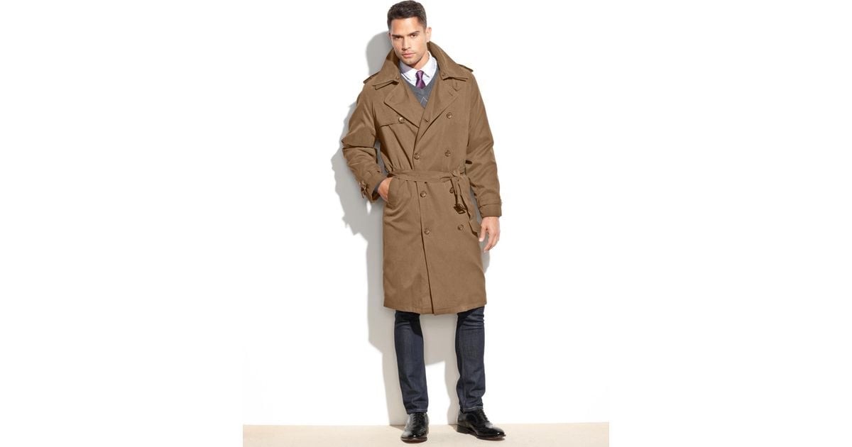 London Fog Men s Natural Coat Iconic Belted Trench Raincoat