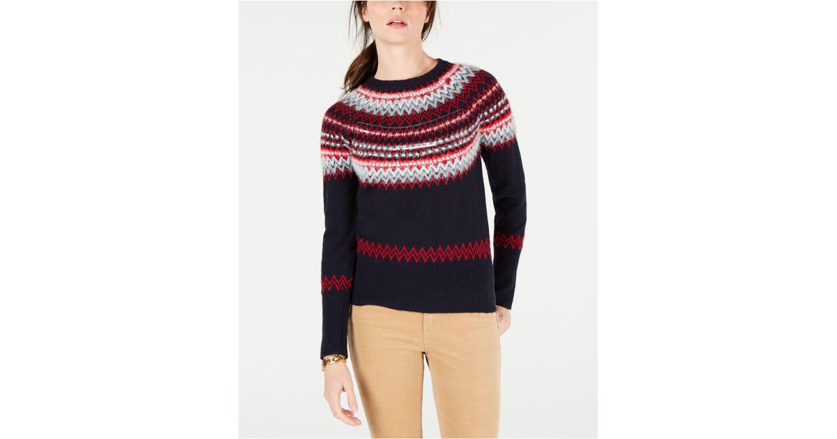 sequin fair isle sweater