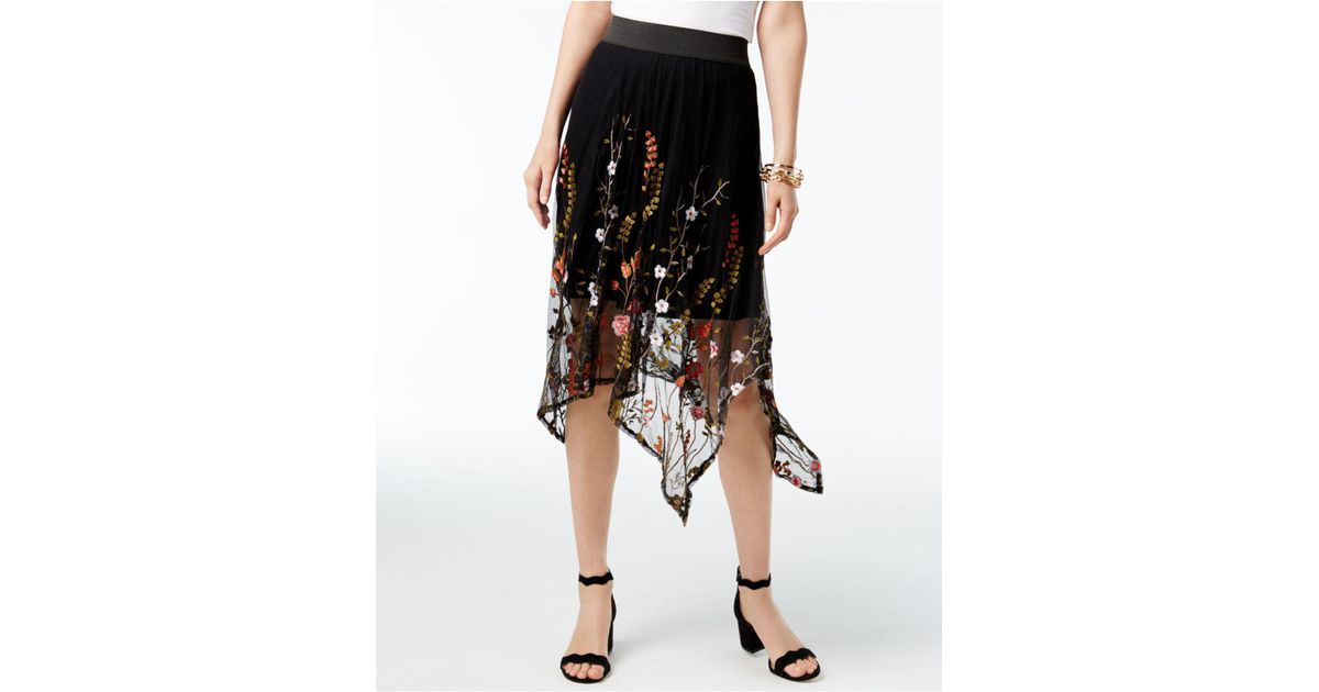 Mesh Handkerchief Hem Dress
