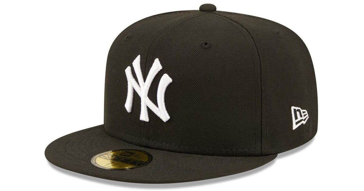 KTZ Synthetic Black New York Yankees Team Logo 59fifty Fitted Hat for