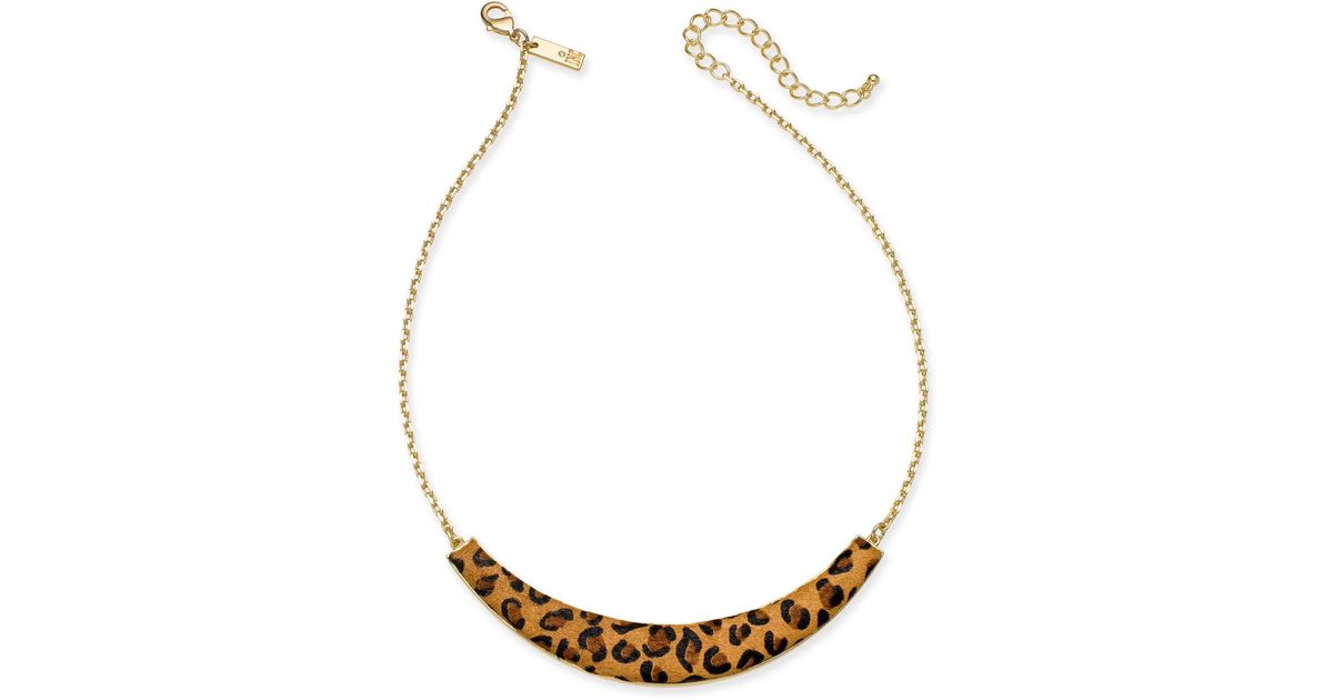 leopard print statement necklace