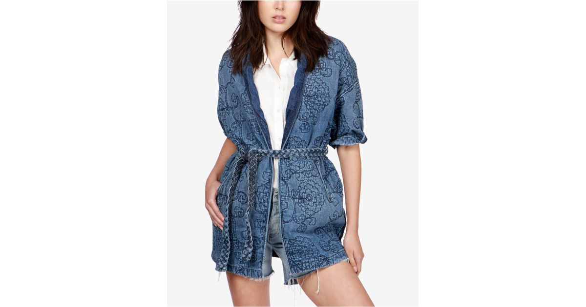 lucky brand denim kimono jacket