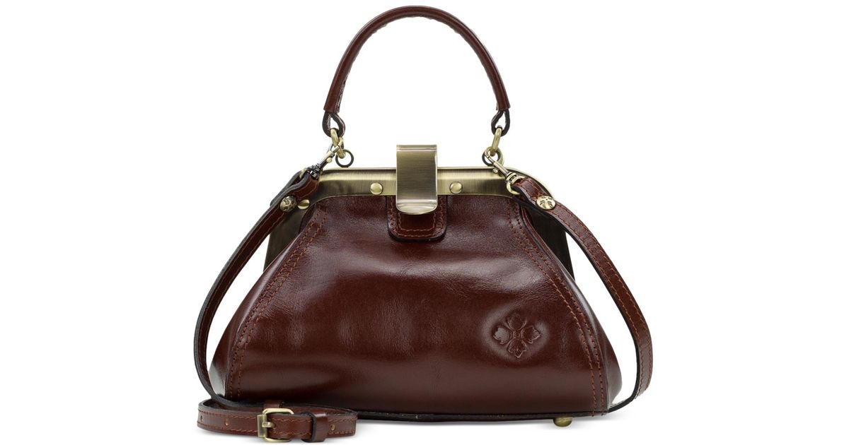 Patricia Nash Conselice Small Leather Frame Satchel in Brown | Lyst