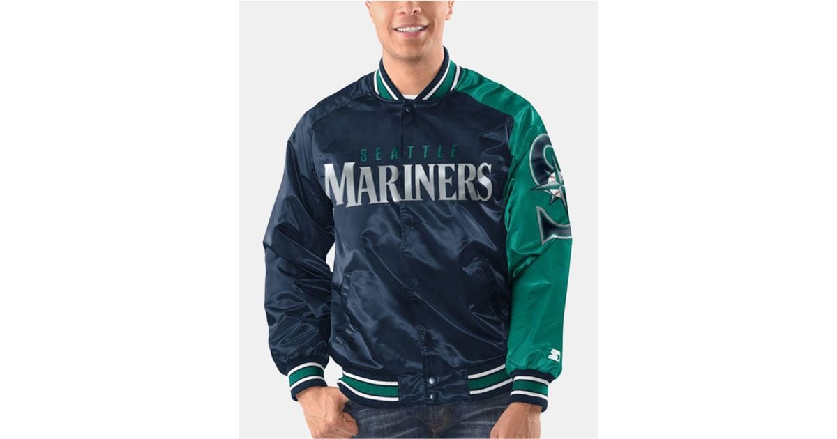 Starter Seattle Mariners Dugout Satin Jacket in Blue for Men | Lyst