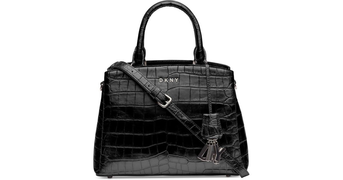 DKNY Paige Croc Embossed Satchel, Created For Macy's in Black | Lyst