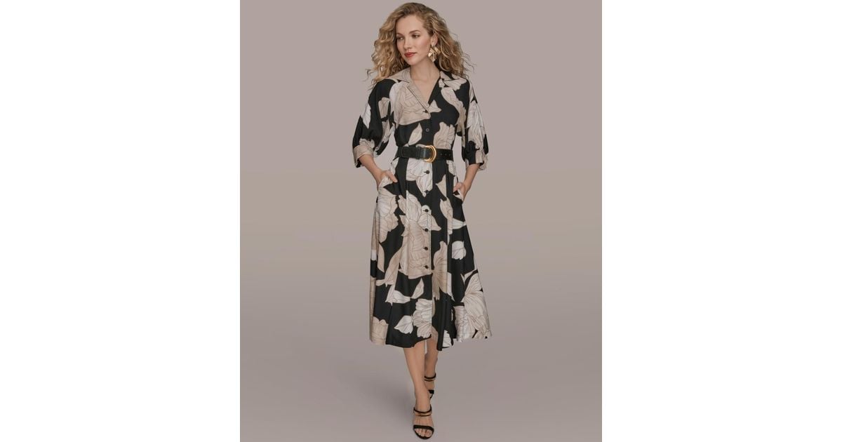 Long Sleeve Tshirt Dress Cotton On Donna Karan Floral Midi Shirt Dress In Brown Lyst Long Sleeve Tshirt Dress Cotton On Donna Karan Floral Midi Shirt Dress In Brown Lyst
