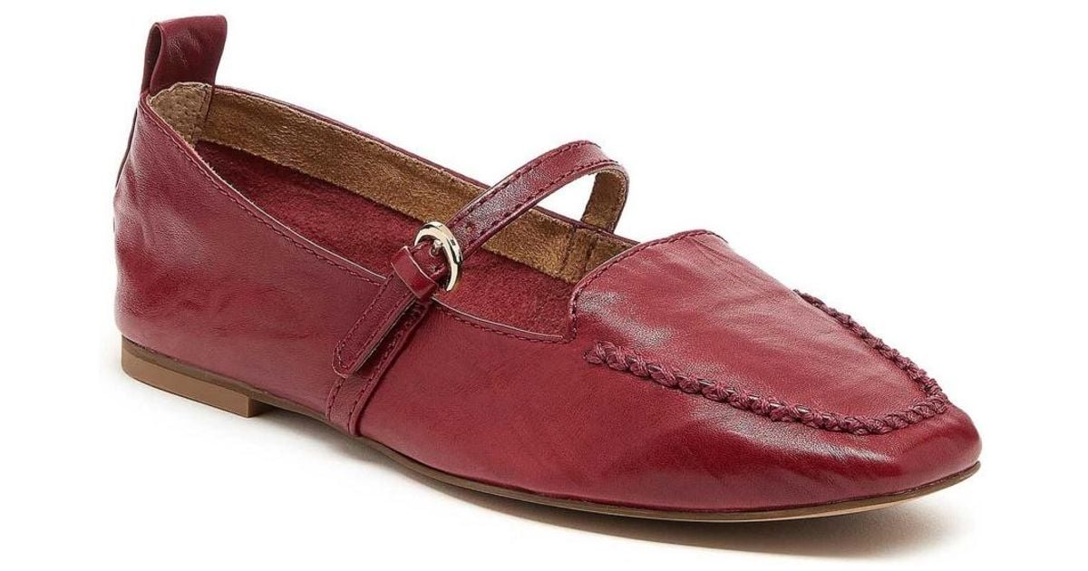 Square Dagger Kelsi Dagger Brooklyn Ferry Square-toe Leather Mary Jane Flats in Red ...
