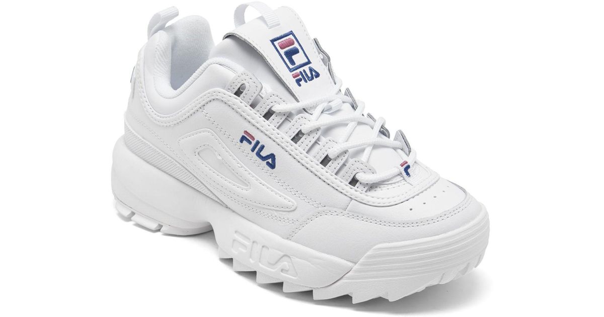 Fila Leather Disruptor Ii Premium Casual Athletic Sneakers From Finish ...