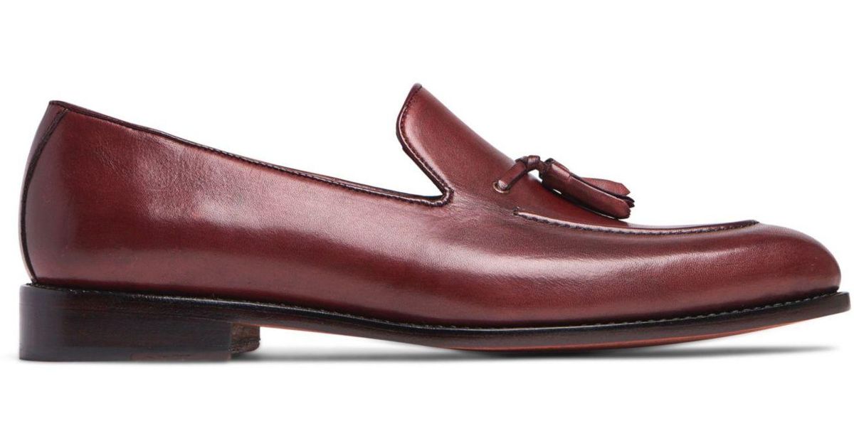 Anthony Veer Leather Kennedy Tassel Loafer Lace-up Goodyear Dress Shoes in Dark Red (Red) for
