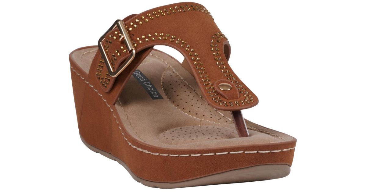 GC 25 Thong Sandal Brown Canvas 294682