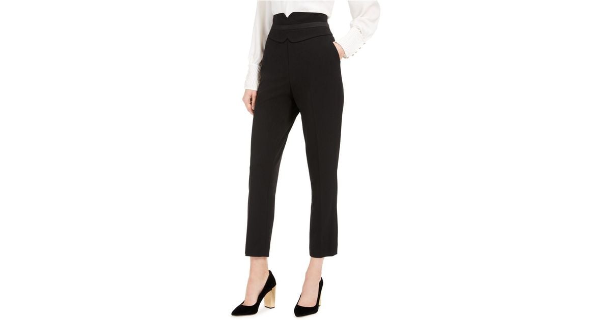 Calvin Klein Petite High-waist Tuxedo Pants in Black | Lyst