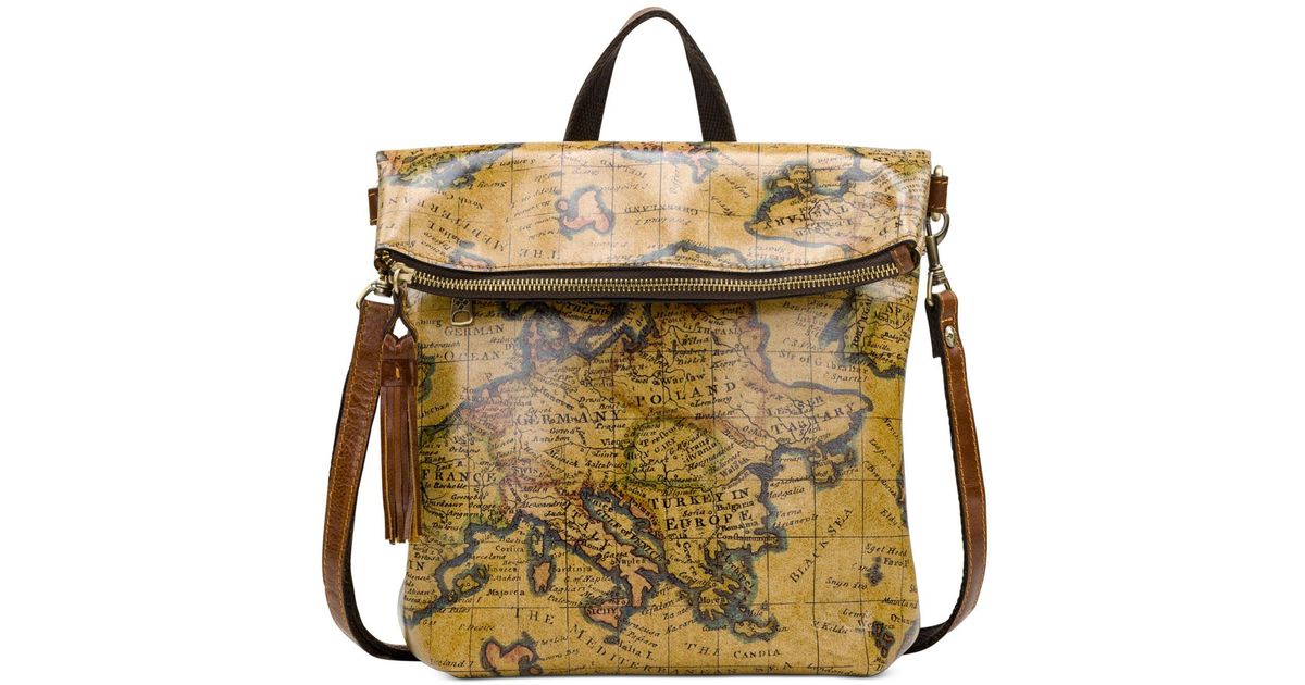 Patricia Nash Luzille Medium Leather Backpack in Metallic Lyst