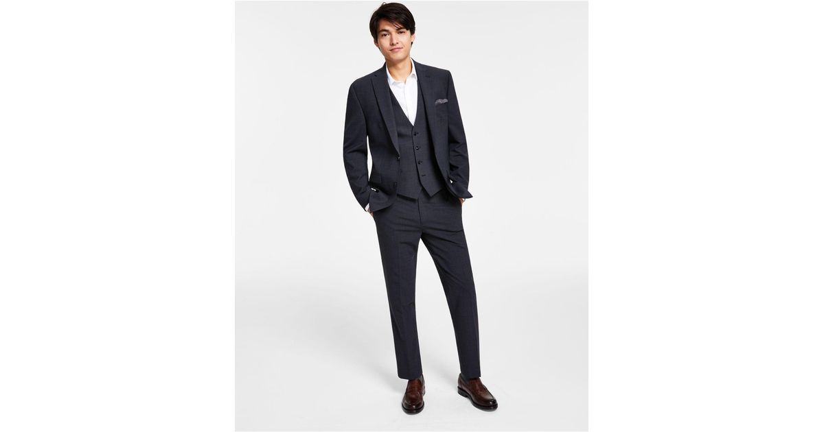 Bar Iii Slimfit Solid Wool Suit Separates, Created For Macy's in Blue