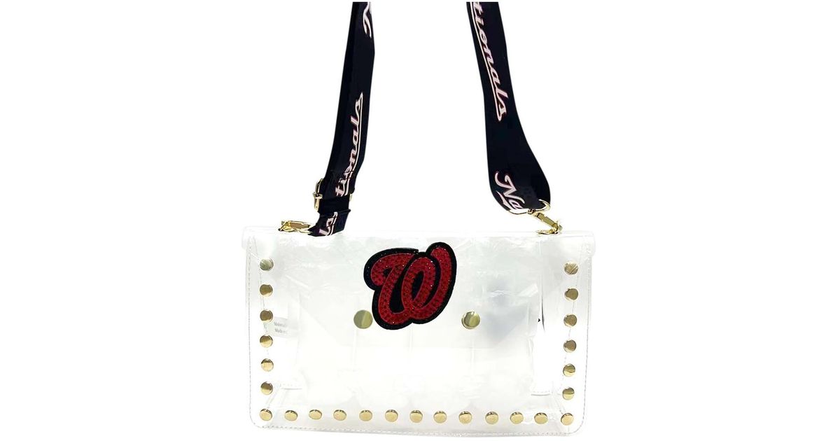 Cuce Washington Nationals Crystal Clear Envelope Crossbody Bag in White