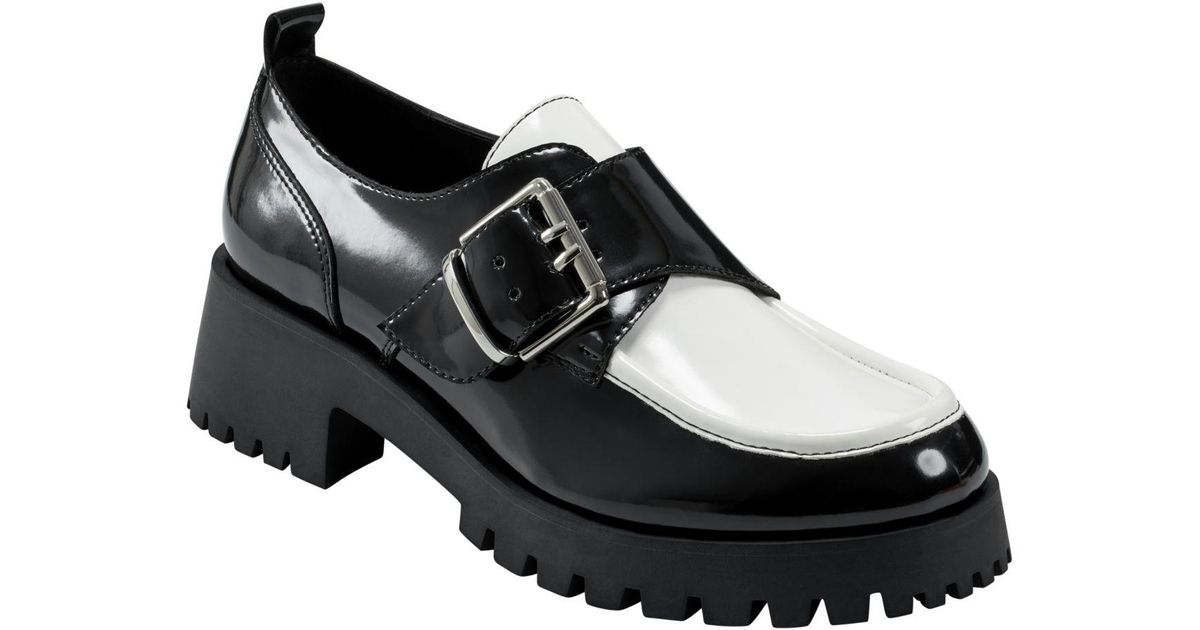 Marc Fisher Hazelton Slip-on Lug Sole Casual Loafers in Black | Lyst