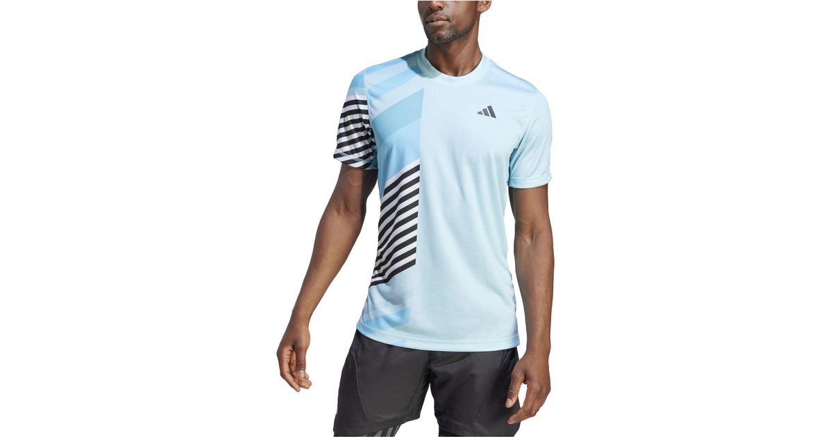 adidas Us Open Freelift Slimfit Short Sleeve Crewneck Tennis Tshirt