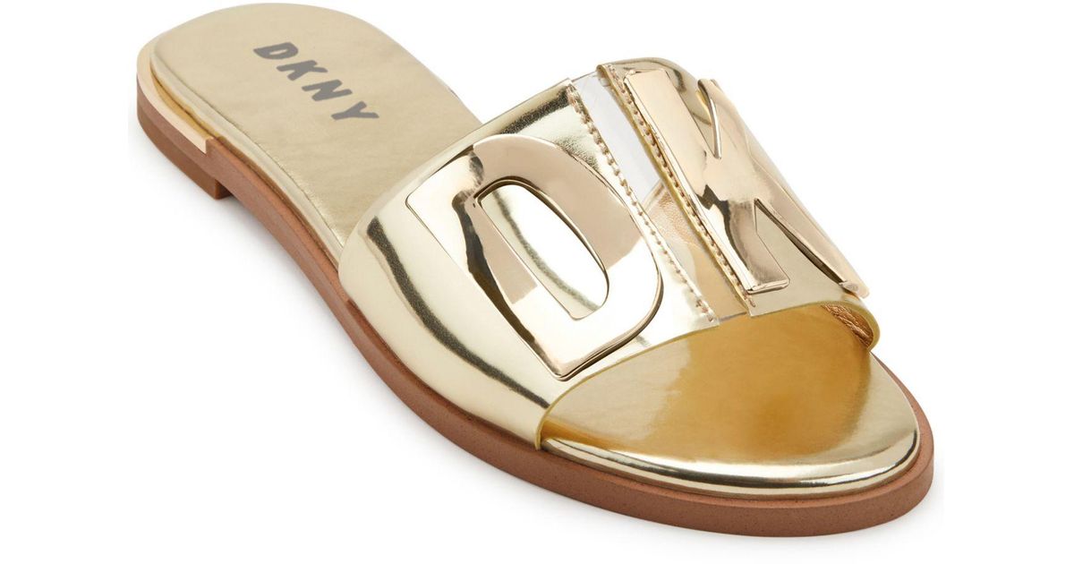 dkny gold sandals