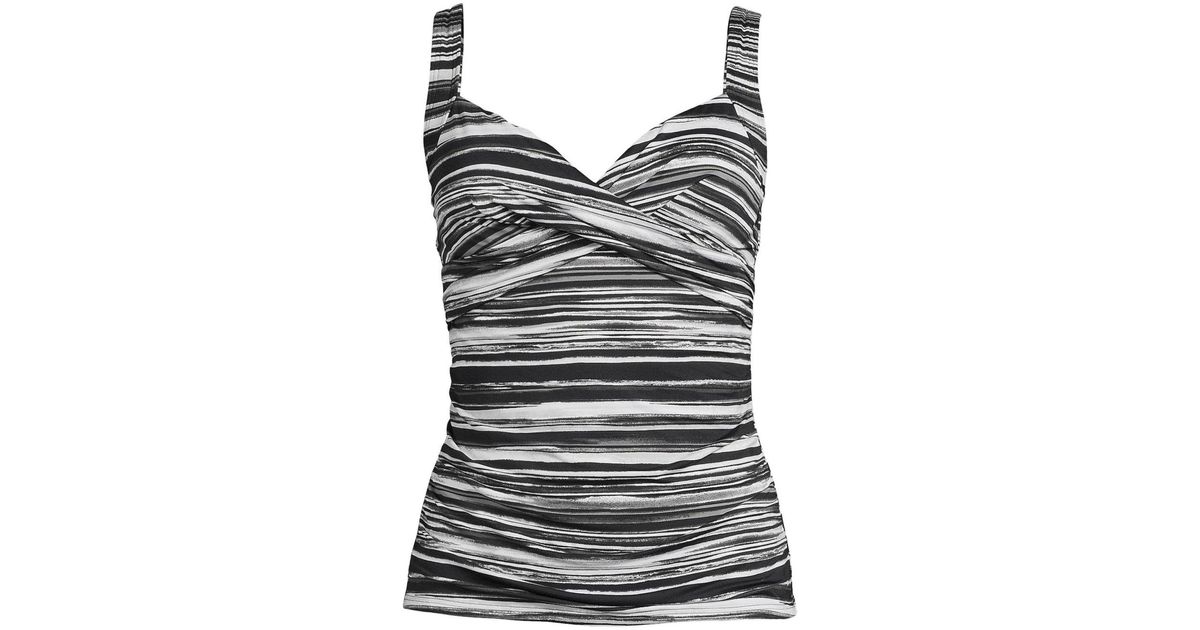 Lands' End Dd-cup Chlorine Resistant V-neck Wrap Underwire Tankini ...