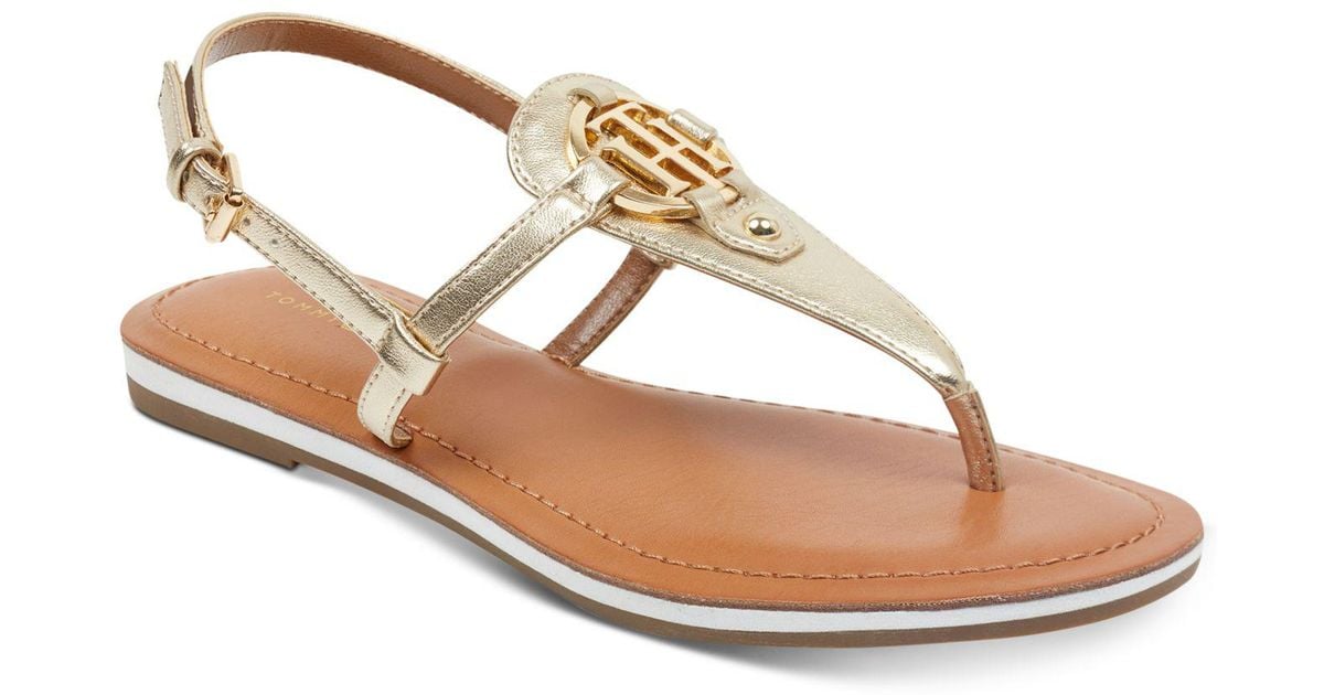 tommy hilfiger gold sandals