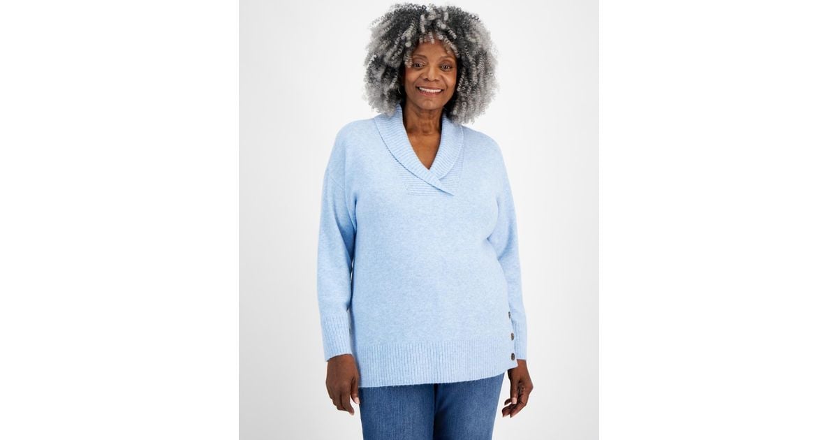 Blue tunic sweater hot sale