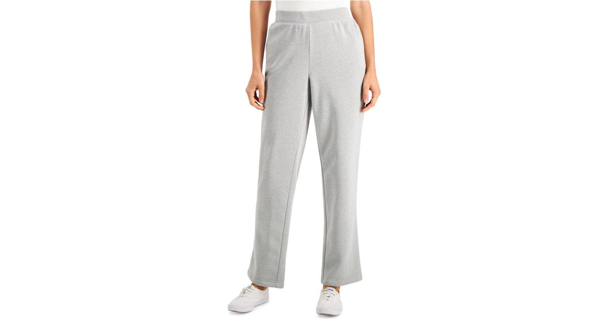 Karen Scott Fleece Knit Mid-rise Solid Pull-on Pants, Created For Macy ...