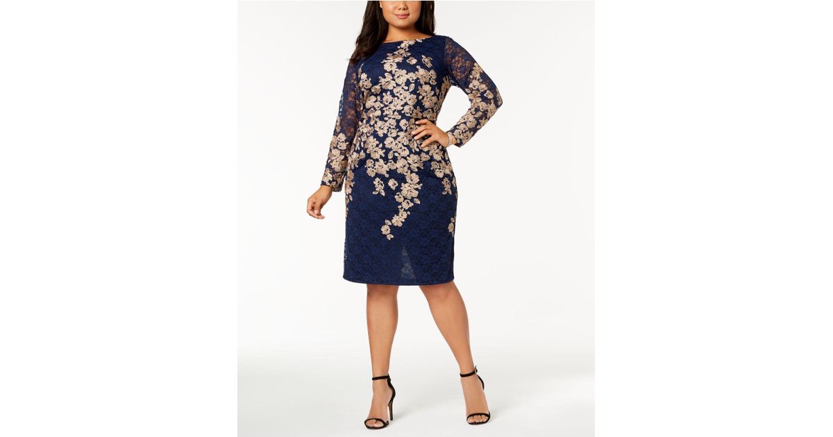 navy blue and gold dress plus size