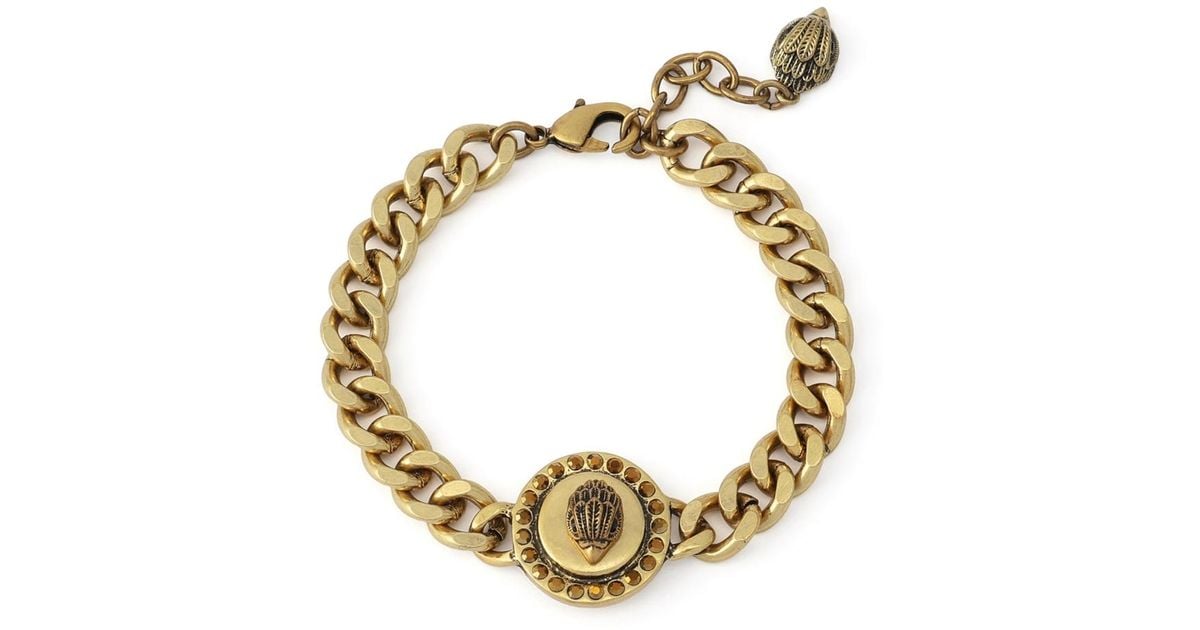 Kurt Geiger Glass Crystal Mansion Eagle Chain Bracelet in Metallic | Lyst