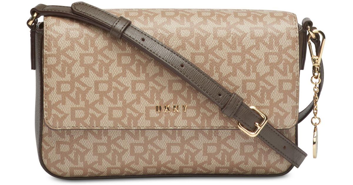 New Dkny Bryant small box signature heritage with saffiano chino chino crossbody