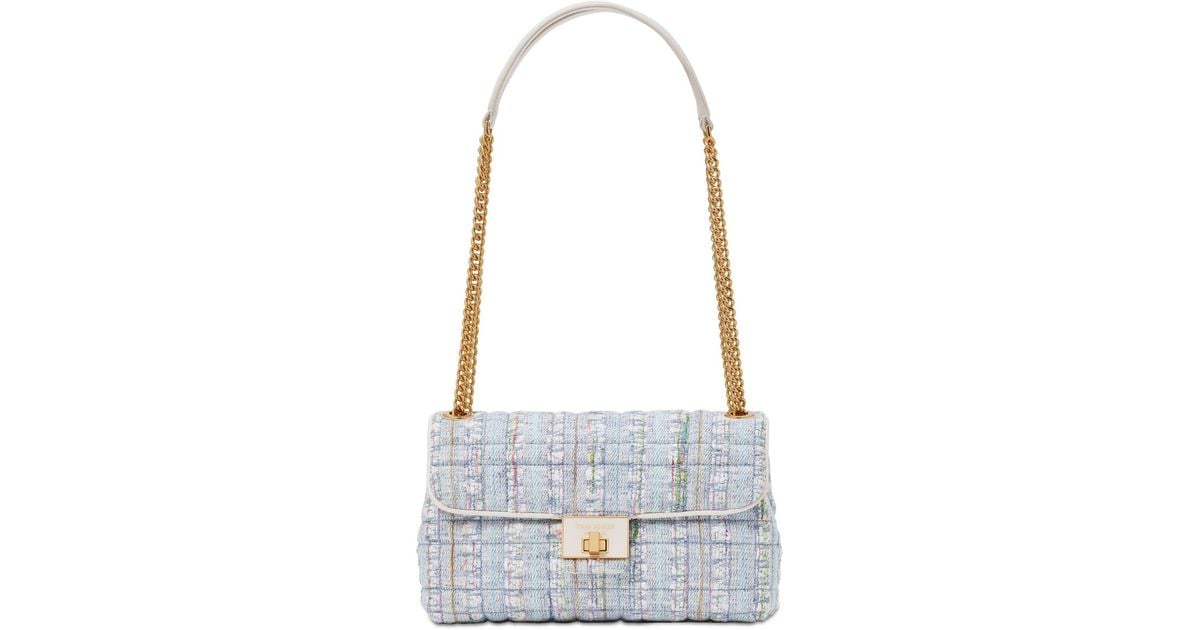 Kate Spade Evelyn Quilted Tweed Small Convertible Shoulder Bag in White ...