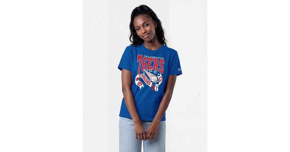 Champion Philadelphia 76ers Banner T-shirt in Blue | Lyst