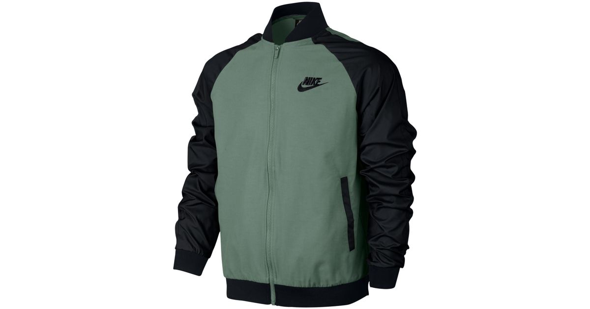 Nike Cotton Woven Players Bomber Jacket in Clay Green (Green) for Men ...